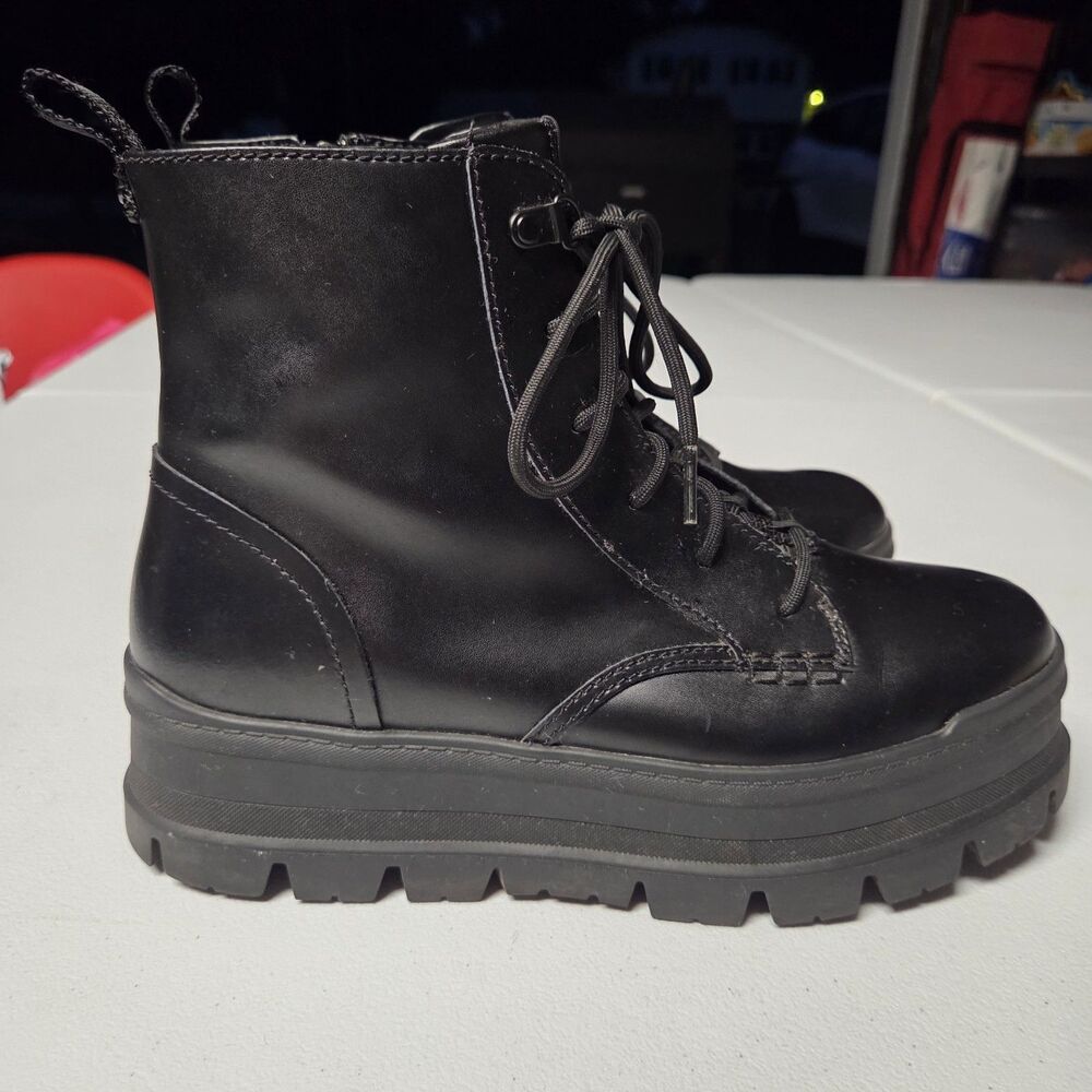 Ugg Sidnee Waterproof Platform Lug Combat Boot in Black Size 9 Grunge Gothcore